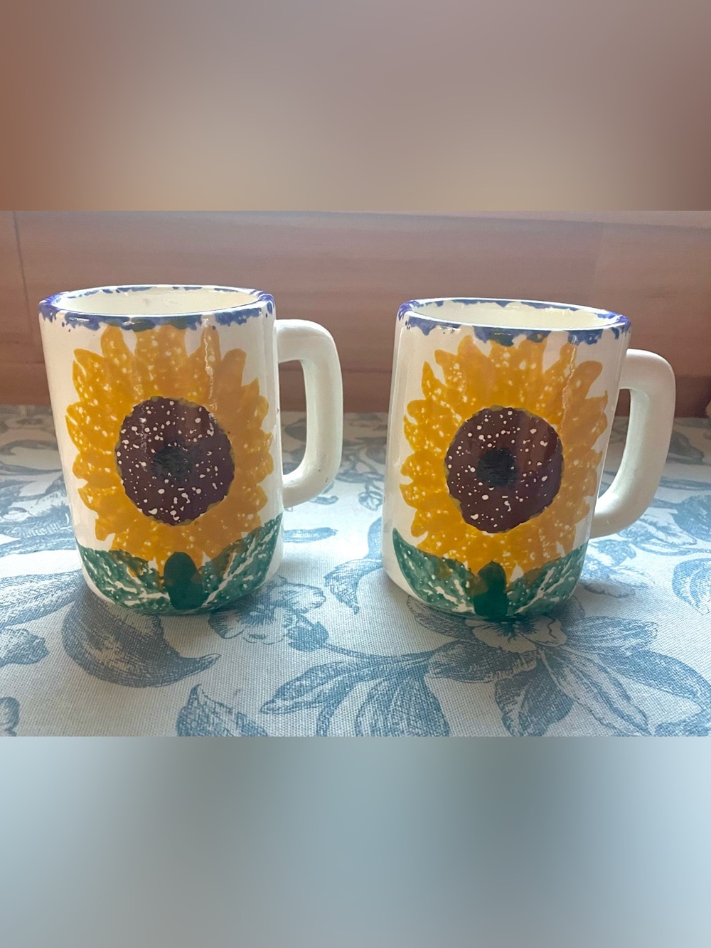 Vintage CSI Sunflower Ceramic Coffee Mug — Yellow Sunflower Design Pottery